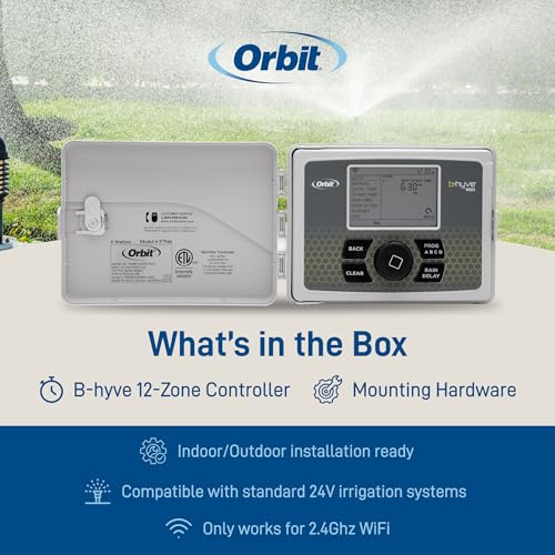 Orbit B-hyve Smart Indoor/Outdoor Sprinkler Controller - 12-Zone - App Controlled Smart Controller with Custom Irrigation Schedules - Weatherproof Multi-Zone Sprinkler System - 57950 - size: 12-Zone