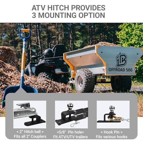 3-Way ATV/UTV Trailer Hitch Adapter with 2-Inch Ball, 2 inch Rise - style: 2 in Rise
