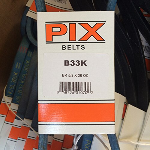 PIX B33K Kevlar V-Belt 5/8 x 36 OC - Industrial Drive V-Belt Fits B33, BK33, 5LK360, 5L360, 5L360K, 6936, BP33, 85360, L536, 5H360, 7581258-036, MXV5-360, 75-536 OEM Belt for Outdoor Power Equipment - size: 5/8 x 36in OC