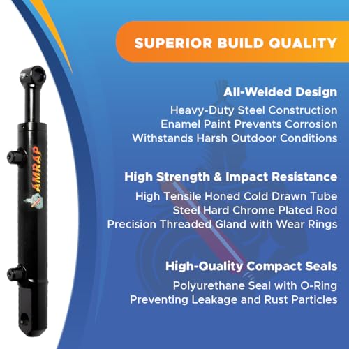 2x22 Hydraulic Cylinder - 2" Bore 22" Stroke Double Acting Welded Tang Universal Hydraulic Cylinder. - size: 2x22