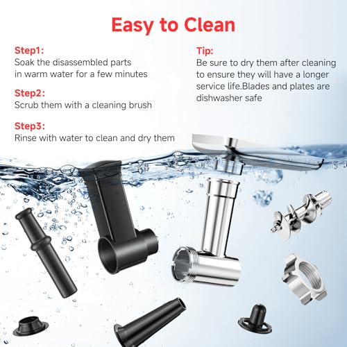 AAOBOSI Multifunctional Digital Meat Grinder Electric 3000W Max - color: Stainless Steel