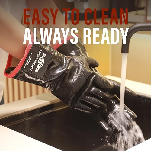 RAPICCA BBQ Grill Gloves, 932°F Heat Resistant Neoprene, 14 in XL - size: 10/XL (14 in, 932 °F)