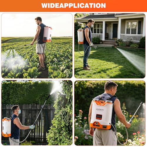 4.76 Gallon Auto Mixing Battery Powered Backpack Sprayer - color: Orange + White/Auto Mixing