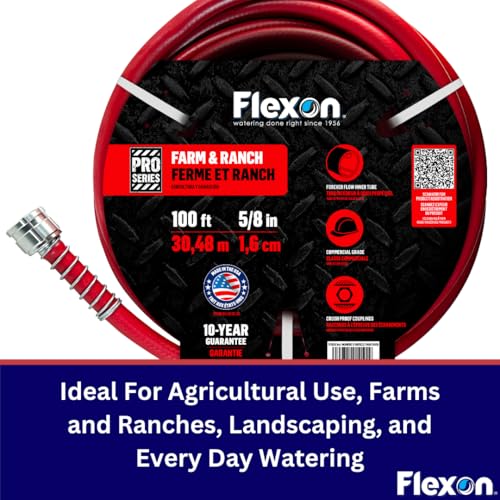 Flexon 5/8" x 150ft Farm & Ranch Garden Hose - size: 150 ft, style: 5/8