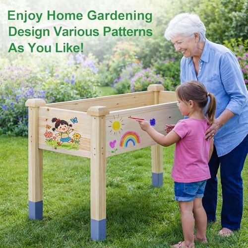MIXC 331lb Capacity Sturdy Wooden Raised Garden Bed Outdoors with Legs - size: 48''L * 24''W