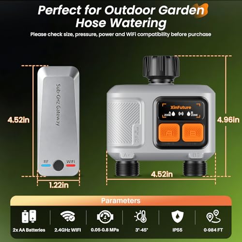 WiFi Sprinkler Timer 2 Zone, Smart Water Timer for Garden Hose - size: 2 Zone