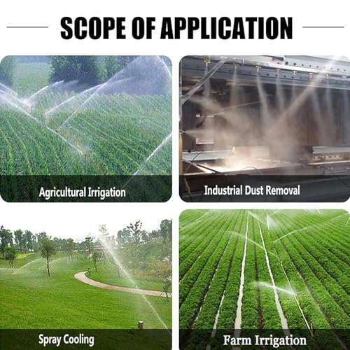 2" Farm Irrigation Sprinklers, Tripod Sprinkler with Pressure Gauge, 360°Adjustable Large-Area Watering Spray, Flange Connection, for Farmland, Farm Irrigation, Industrial Dust Removal