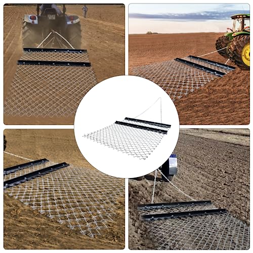4' x 5' Drag Harrow, Chain Harrow for Optimal Landscape Leveling, Sod Prepping and Seeding in Garden, Farm and Field, Chain Drag Harrow for ATV, UTV Tractor attachments and Other Vehicles