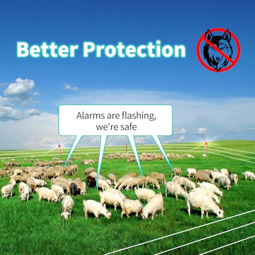 Electric Fence Idicator Light, Briidea Solar Fence Alarm with Light Transmission to 1/2 Mile, Ensure The Normal Operation of The Electronic Fence to Prevent The Invasion of Wild Animals, Red, MK-098 - color: Red