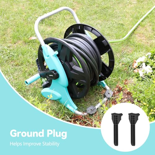 Garden Hose Reel Cart,Hose Holder Up to 50-100 Feet of 5/8" Hose,Wall Mounted Water Hose Reel,Portable Hose Reels for Outside Car Washing, Watering