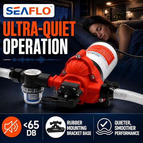 SEAFLO 33 Series 110V/115V AC Fresh Water Pump, 3.3 GPM 45 PSI Self-Priming Pressure Pump with Smart Pressure Switch, Automatic Demand Pump for RV, Caravan Marine Boat Industrial Use, 4-Year Warranty - style: 3.3 GPM | 115V