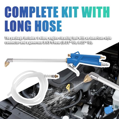 Elbow Air Cleaning Gun for Car Detailing with 3.93Ft Hose,Pneumatic High Pressure Air Spray Gun for Narrow Spaces Detail Cleaning,Siphon Spray Car Engine Cleanings Guns