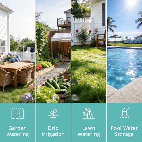 QUOBAS Sprinkler Timer for Garden Hose, Programmable Brass Water Timer | 4 Zone Hose Timer with Child Lock for Drip Irrigation, Pool, with Rain Delay/Auto/Manual, Waterproof Screen & Battery Powered - color: Gray