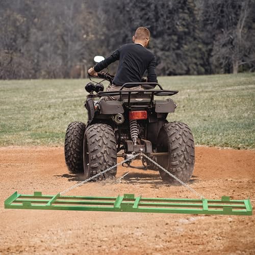 YITAMOTOR 8FT Heavy Duty Drag Harrow for ATV UTV with 6FT Chain - size: 8FT