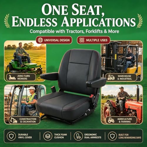 Tractor Seat Universal Zero Turn Mower Seat with Micro Switch,Slide Rail