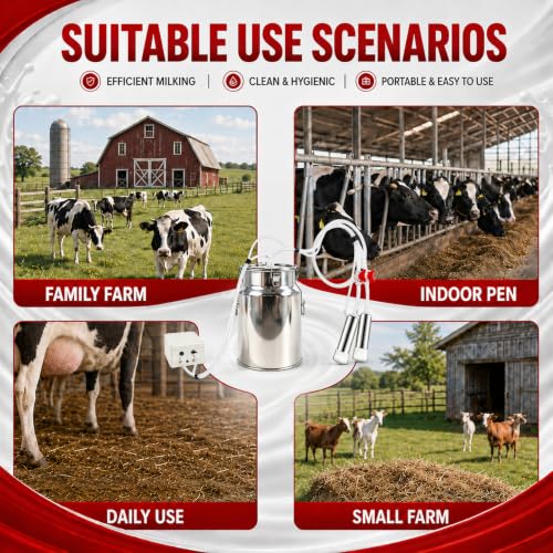 Nakkaa 2 in 1 10L Cow and Goat Milking Machine