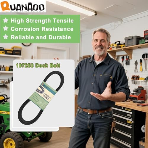429636 197253 Deck Belt 1/2" x 101.5" for Craftsman Husqvarna Ariens Poulan 42 inch Deck Lawn Tractor fits PP19A42 YTH2042 YTH18542 Replace 532429636 598559101 592855001 - size: 197253