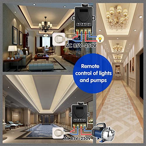 DieseRC 433Mhz Wireless Remote Control Radio Control Switch AC 110V 220V 240V 30A Relay Receiver with 3 Transmitters for Light Water Pump Household Appliances Farm Irrigation and Electrical Equipment - color: with 3 Transmitters