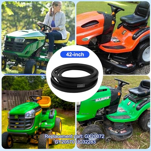 GX20072 Deck Belt Compatible with John Deere 42" - color: Black Regular Fit,42" lawn mowers