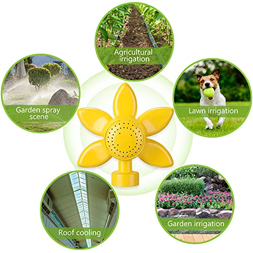 Honoson 3 Pieces Spot Garden Sprinkler Flower Design for Small Yard 360 Degree Metal Plant Watering Sprinkler Head for Kids Outdoor Playing