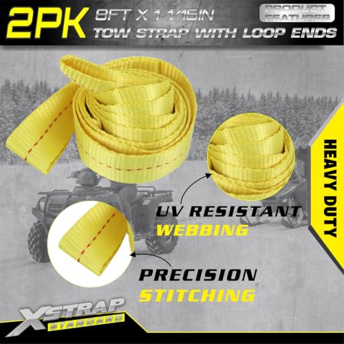 XSTRAP STANDARD 2PK 1-3/4''x 8FT Lifting Sling Web Tow Straps w/Loop End - style: 2pk 1-3/4''x 8FT