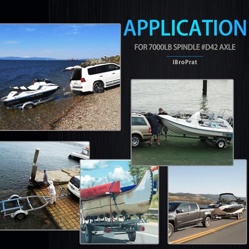 iBroPrat 4Sets 7000 LB Boat Trailer Axle 25580 14125A Bearing Kits | 21333TB/10-10 Grease Seals,22333TB/10-36 Grease Seals 2.72" Dust Caps and Rubber Plugs Cotter Pins for #D42 Spindle