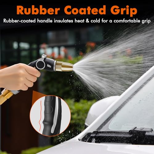 RESTMO Garden Hose Nozzle, Heavy Duty Water Hose Sprayer Nozzle, Silver - color: Silver, size: 4 Watering Patterns