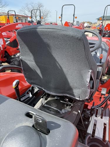Durafit Seat Covers, Compatible with 2022+ KIOTI CK,DK and NS Series Open Station/CAB Tractor, Grammar Suspension seat. Two piece Vinyl seat, NO ARMREST. in Dark Gray Automotive Twill