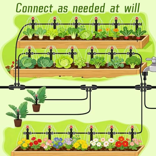 8 PCS 1/2" to 1/4" Drip Irrigation Tee Fitting,6 Way Quick Connect - size: 8PCS 1/2" to 1/4" Connect (6 Way))