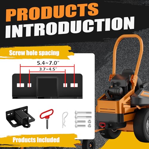 Upgraded Zero Turn Lawn Mower Hitch with 2" Receiver & Hitch Pin, 6mm Thicker Heavy Duty Steel Bolt On Hitch Receivers, Compatible With Many Models Lawn Mower, Tractor, Trailer, Golf Cart, Atv Etc. - size: 2" Hitch Receiver