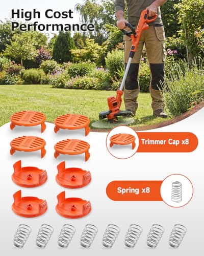8 Pack Weed Eater Cap Compatible with Black and Decker Weed Wacker - size: 8 PCS