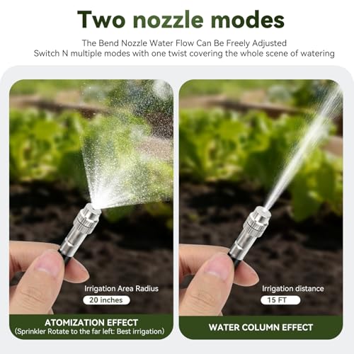 75FT High-Flow Garden Irrigation System, 12mm Main Tubing, 40 Nozzles - size: 75Ft