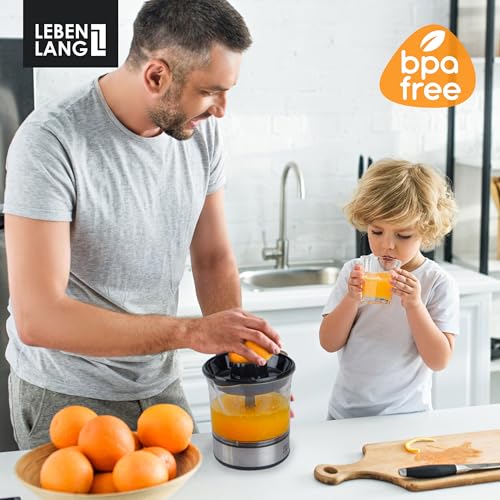 LEBENLANG Orange Juicer Electric - 2 cones & BPA-free I High juice yield & Large Volume I 24oz Lemon Juicer Squeezer I Electric Citrus Juicer Orange Juice Press Juicers Exprimidor De Naranjas Limones