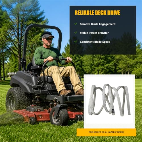 109-8073 Deck Belt Compatible with Select Exmark Lazer Z 60-Inch Mowers, Replaces 135-5774-SL, 135-5774, 116-1985 and 146-0183, 5/8 in x 198.75 in, Aramid Cord - size: 1098073(198.75"L x 0.63"W)