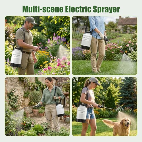 1.35 Gallon Battery Powered Sprayer, USB Pump Sprayer with Extendable Wand