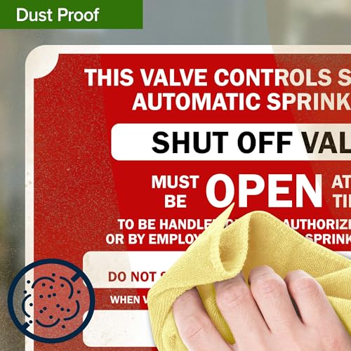This Valve Controls Supply To Automatic Sprinklers Shut Off Valve Sign, 10x7 Inches, 4 Mil Vinyl Decal Stickers Weather Resistant, Made in USA by My Sign Center - size: 7x10 Vinyl Sticker