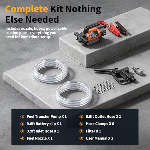 Electric Fuel Pump Kit 12V 15GPM Portable Diesel Transfer