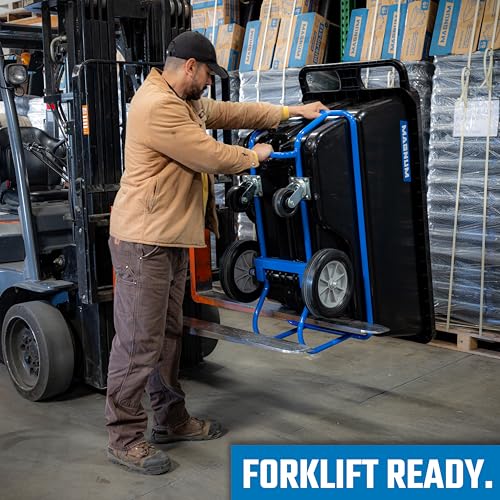 Tilt Truck, 1/2 Cu. Yd. Capacity Dump Cart with Non-Marking 12” Wheels & 5” Casters & Forklift-able Frame for Jobsites, 850 lbs, Trash Cart with Wheels DUC12T-F-NM-04PK (4-Pack) - size: Non-Marking Wheels, style: Forklift Frame