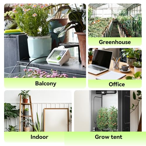 RAINPOINT Large Display Automatic Plant Waterer Indoor for Pot Plant,Cycle & Soak Mode Vacation Self Watering Drip Irrigation System Device Kit Herb Garden Greenhouse Grow Tent Water 10-15 Plants - color: White