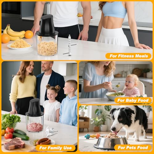 Electric Chicken Shredder Tool: 250W Multifunctional Press-to-Operate Meat Shredder Tool with Large Capacity - Meat Grinder for Chicken Breast, Meats, Fruits, Vegetables, Nuts (Black) - color: Black