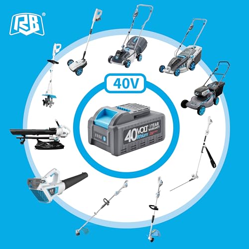 RB 40V Cordless Tiller Cultivator with Battery for Narrow Garden Areas