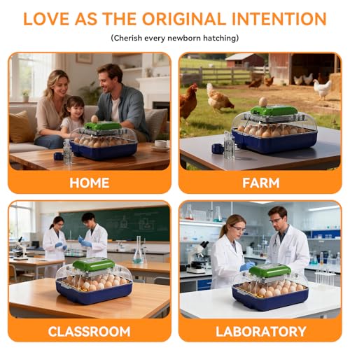 25 Egg Incubators for Hatching Eggs with Automatic Turner, Digital Temperature & Humidity Control, Built-in Egg Candler, External Water Refill, for Hatching Chicken, Duck,Goose, Home, School Use