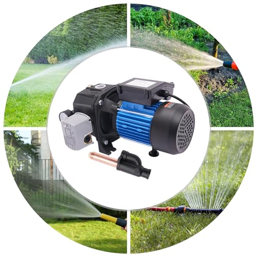 Shallow Well Pump, 110V Portable Electric Water Pump Stainless Steel Water Transfer Pump Garden Jet Pump Versatile Sprinkler Booster Pump for Gardening, Farms, Industrial Water (750W 1HP) - style: 750W 1HP