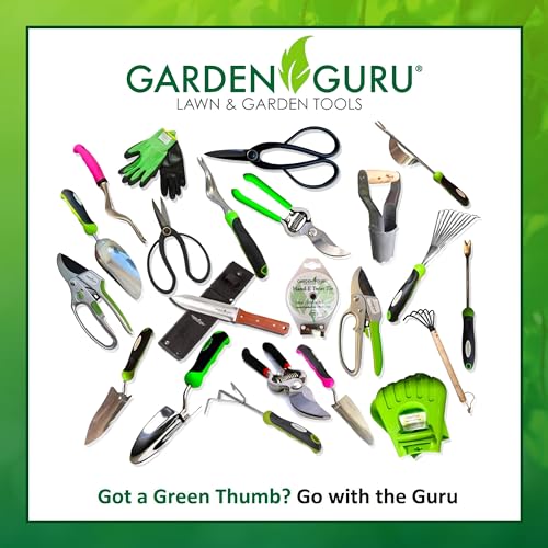 Garden Guru Garden Tool Set 6pc Hand Trowel Transplanter Weeder Fork Rake Cultivator – Heavy Duty Stainless Steel - Ergonomic Comfort Grip Handle – Perfect Gardening Tool Kit Gifts for Women and Men - style: Ultimate Garden Set