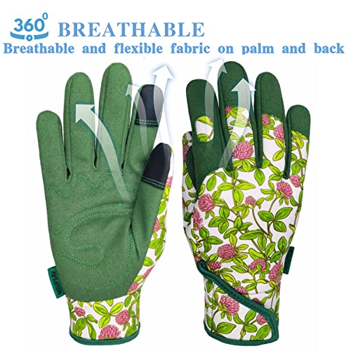 Cute Pattern Gardening Gloves,Thornproof Garden Glove,Gardener Gift - color: 1 Pair Per Pack-green, size: Large
