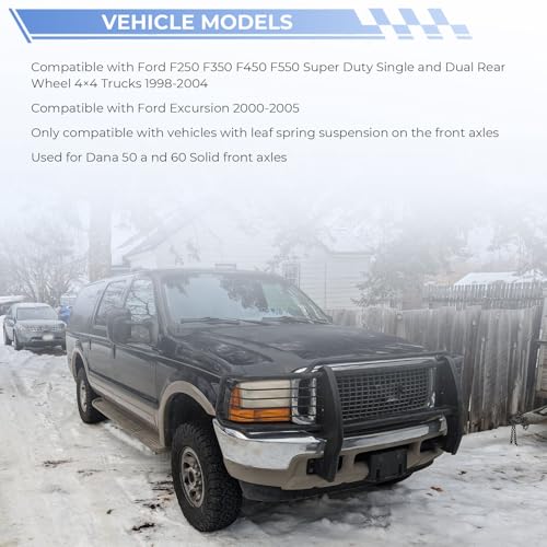 Front Axle Seal and U Joints kit with Oil Seal O Ring Compatible with Ford F250 F350 F450 F550 Super Duty Excursion 1998-2005 Replace for 50381 50491 SPL55-4