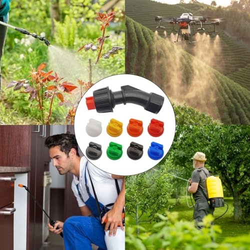 Spray Nozzle Tips Set, 110 Degree Flat Fan Shaped Nozzles + 8 Pcs 0.1-0.8mm Pore Spray Nozzle Tips, for the Replacement Boom Pump Sprayer Knapsack, Garden &Agricultural Greenhouse Sprayer Tank - style: A