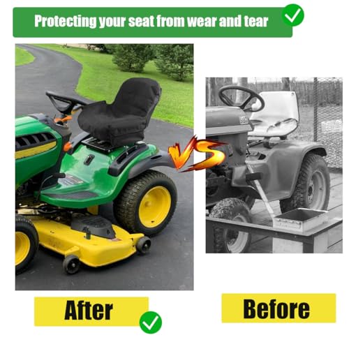 Lawn Tractor Seat Cover Compatible with Husqvarna,Zero Turn Riding Mower - color: Black, size: Large