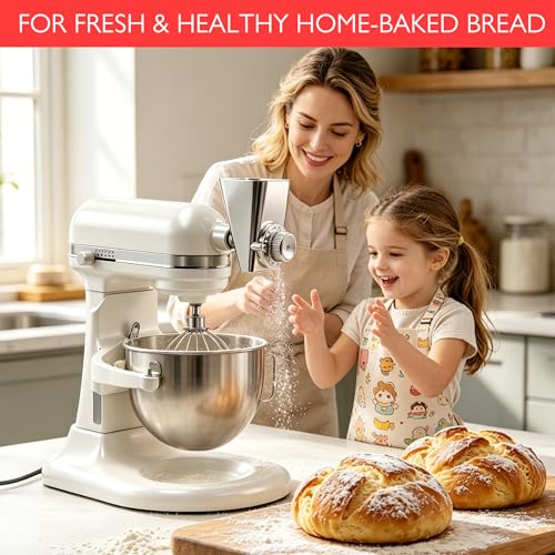 Grain Mill Attachment for KitchenAid Stand Mixers, 12 Level Adjustable