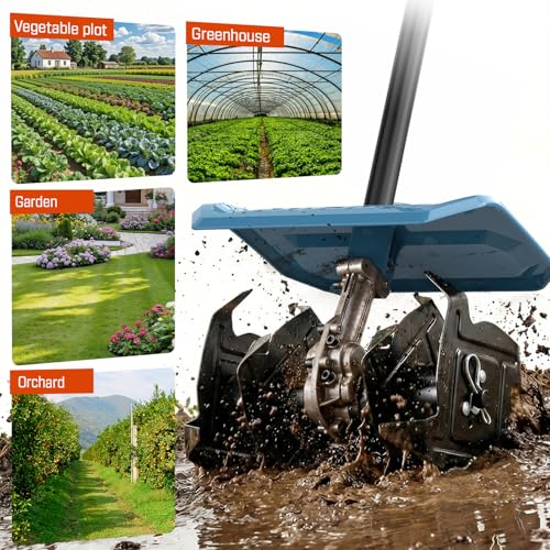 SENIX 60V Cordless Tiller Cultivator, Electric Tiller for Gardening with 3.0Ah Batteries,11" Tilling Width 6.0" Depth, Lightweight Modular Multi-Head for Lawn/Soil/Cultivation/Garden - size: 11 inches